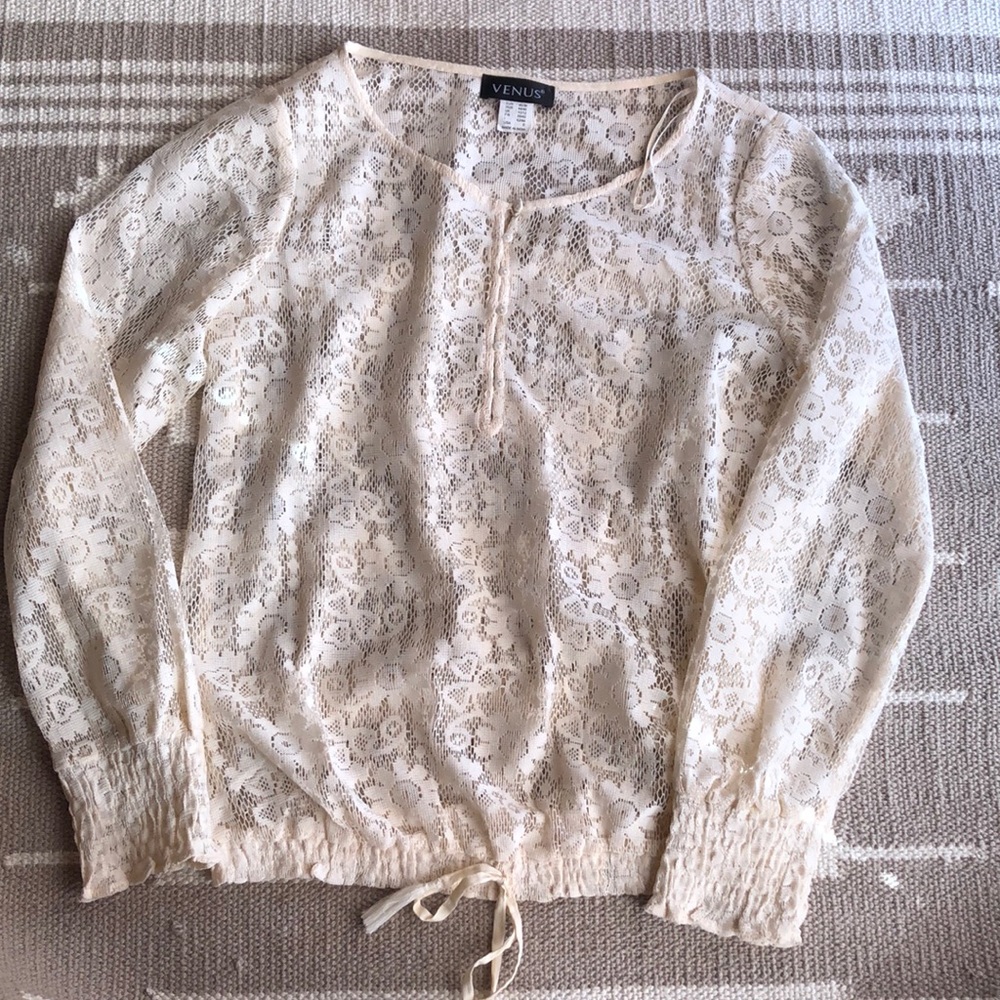 Woman’s lace tip, VENUS, Small, off-white